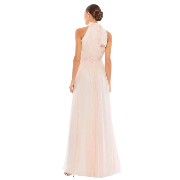 MAC DUGGAL Dress Size 4 Evening Gown Blush Pink NEW High Neck Chiffon - Picture 2 of 9